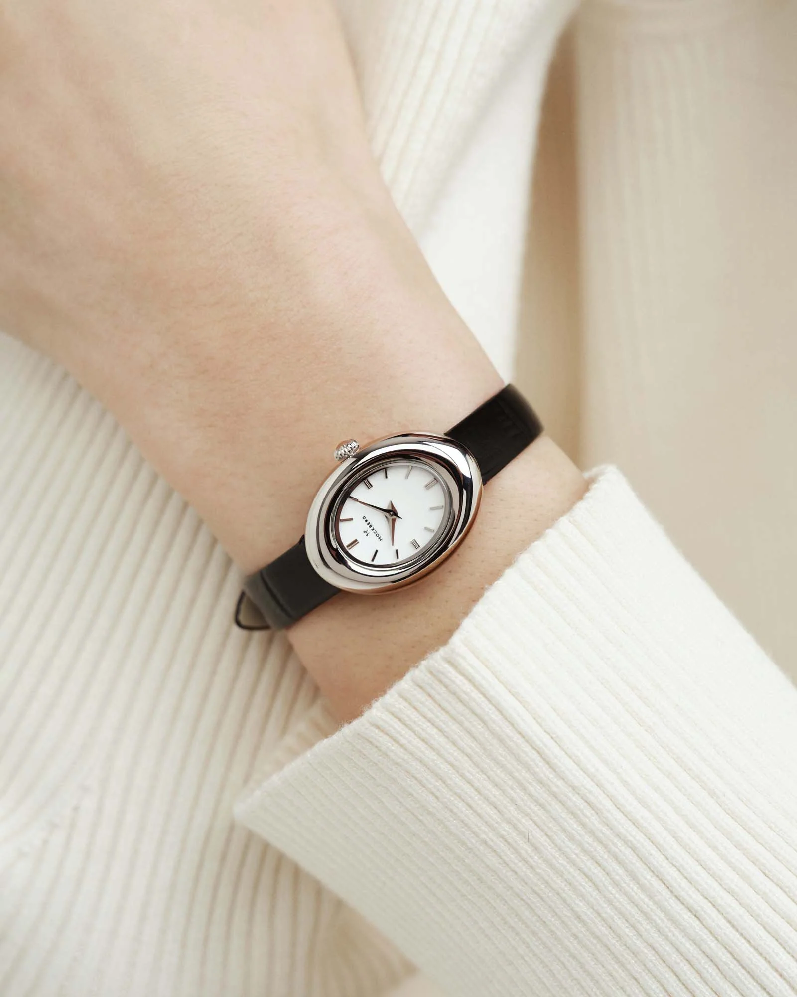 Belle Oval Leather  Watch - Image 3