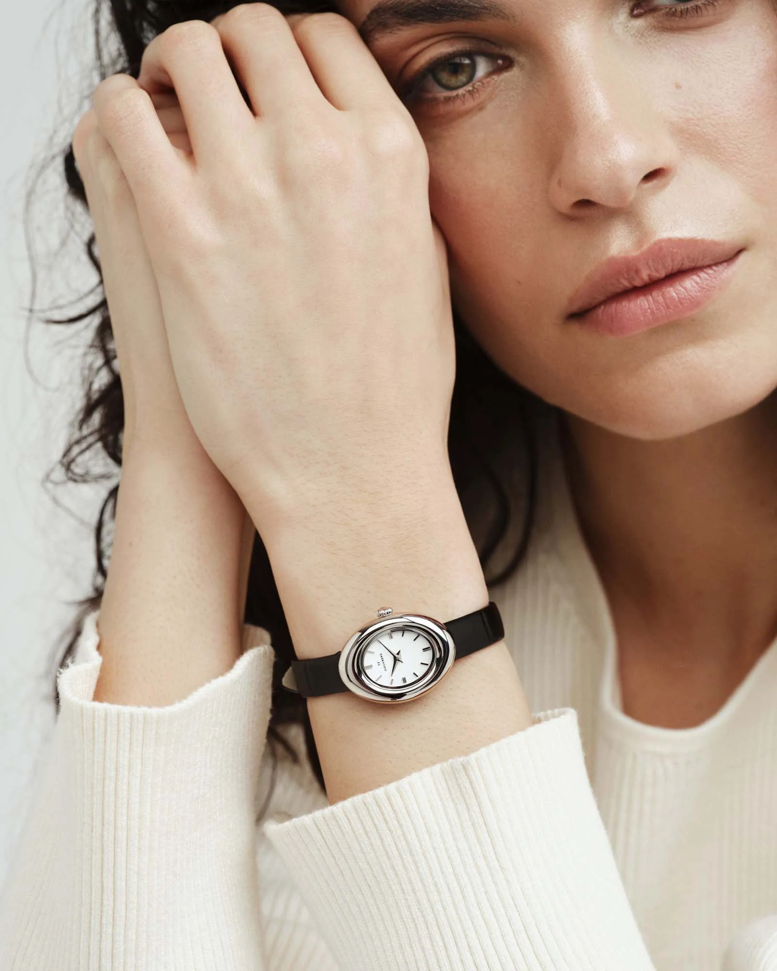 Belle Oval Leather  Watch - Image 6