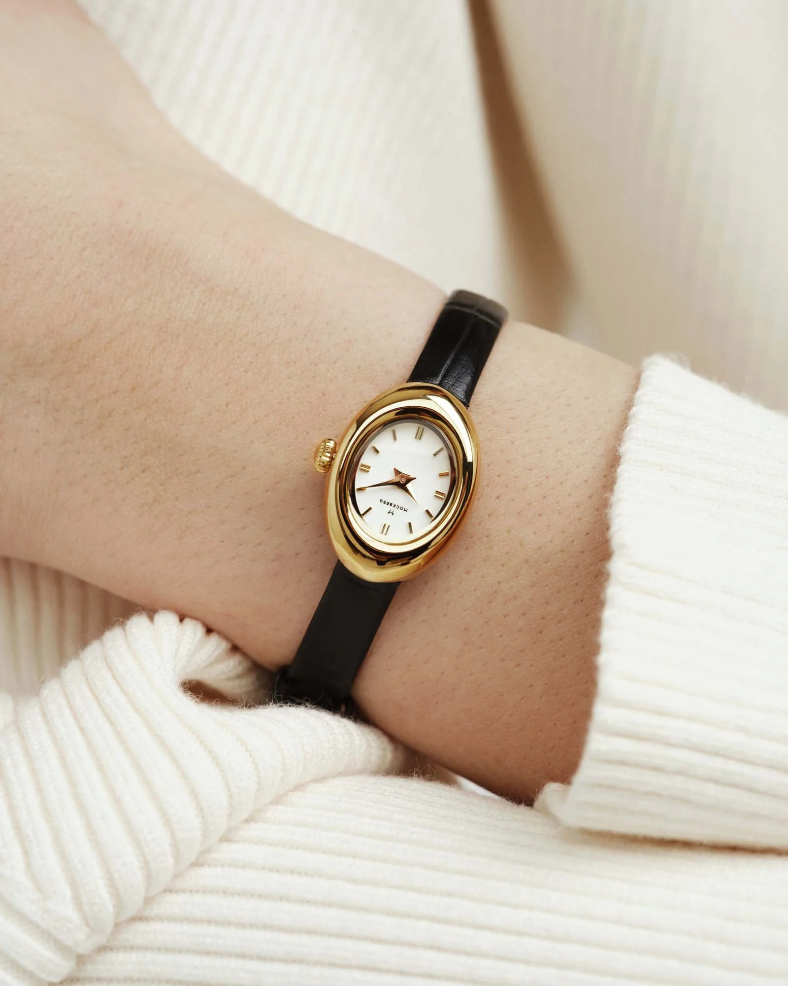 Belle Oval Petite Leather Watch - Image 5