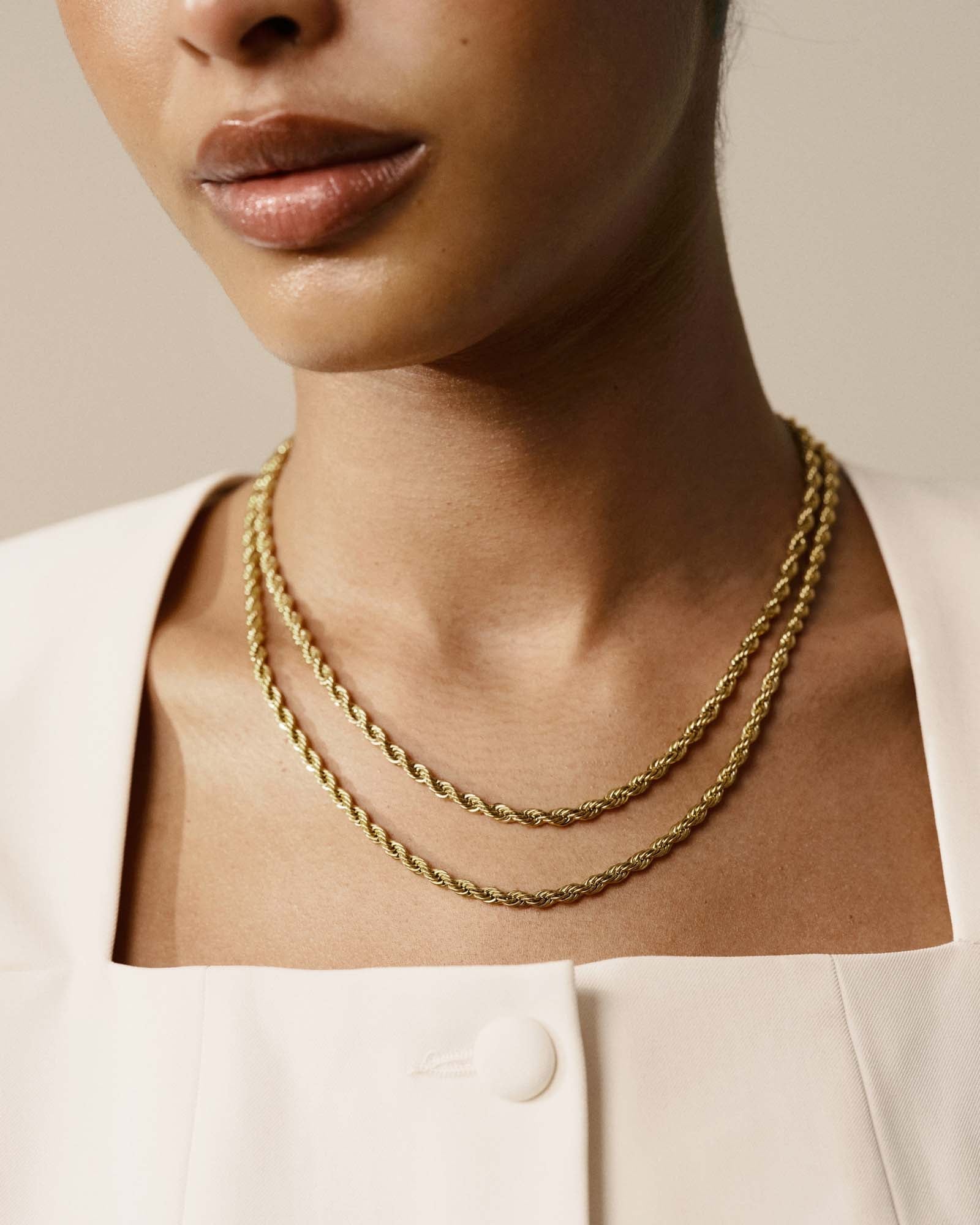 Bold Rope Chain Gold Necklace - Image 6