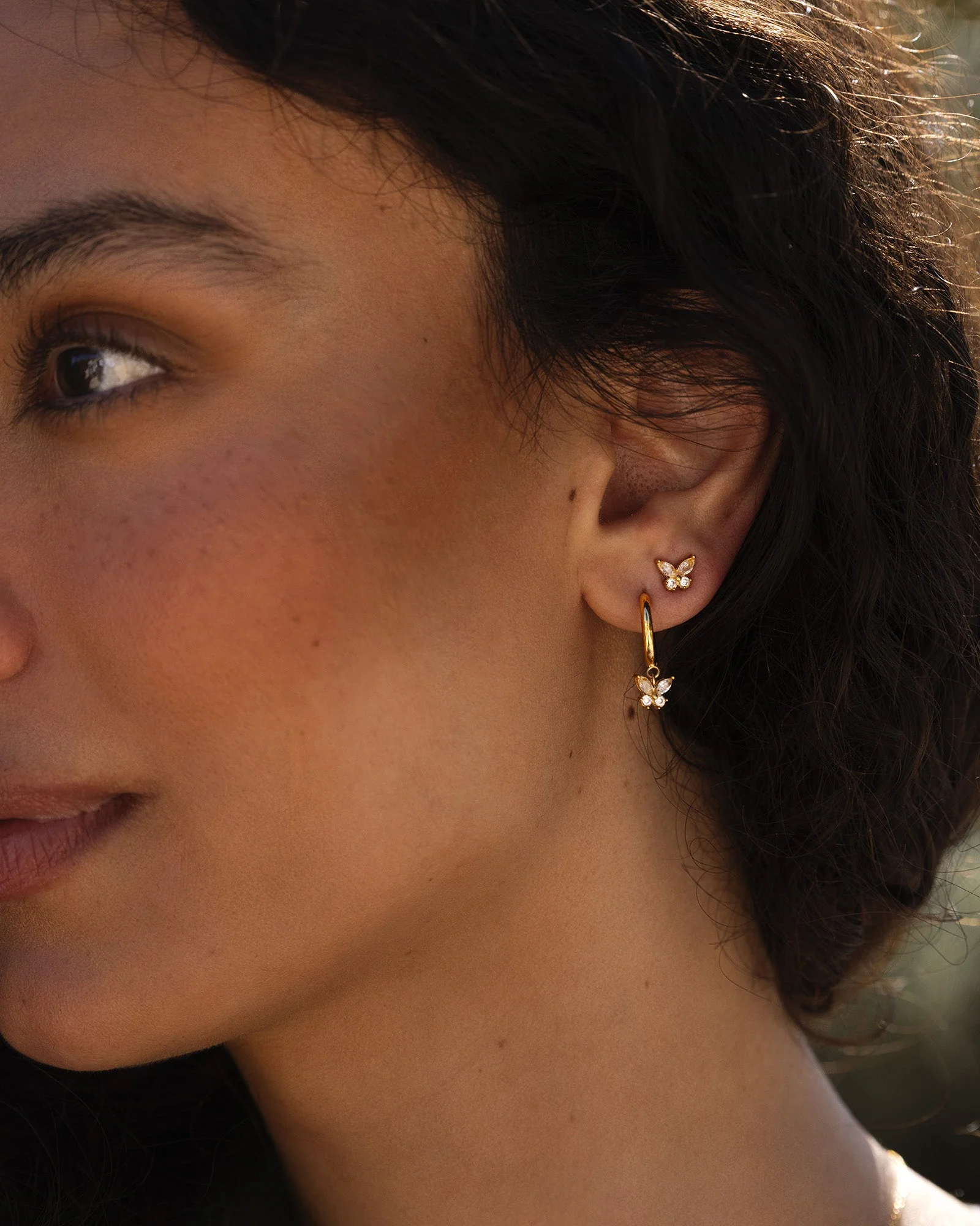Butterfly Gold Hoops - Image 6