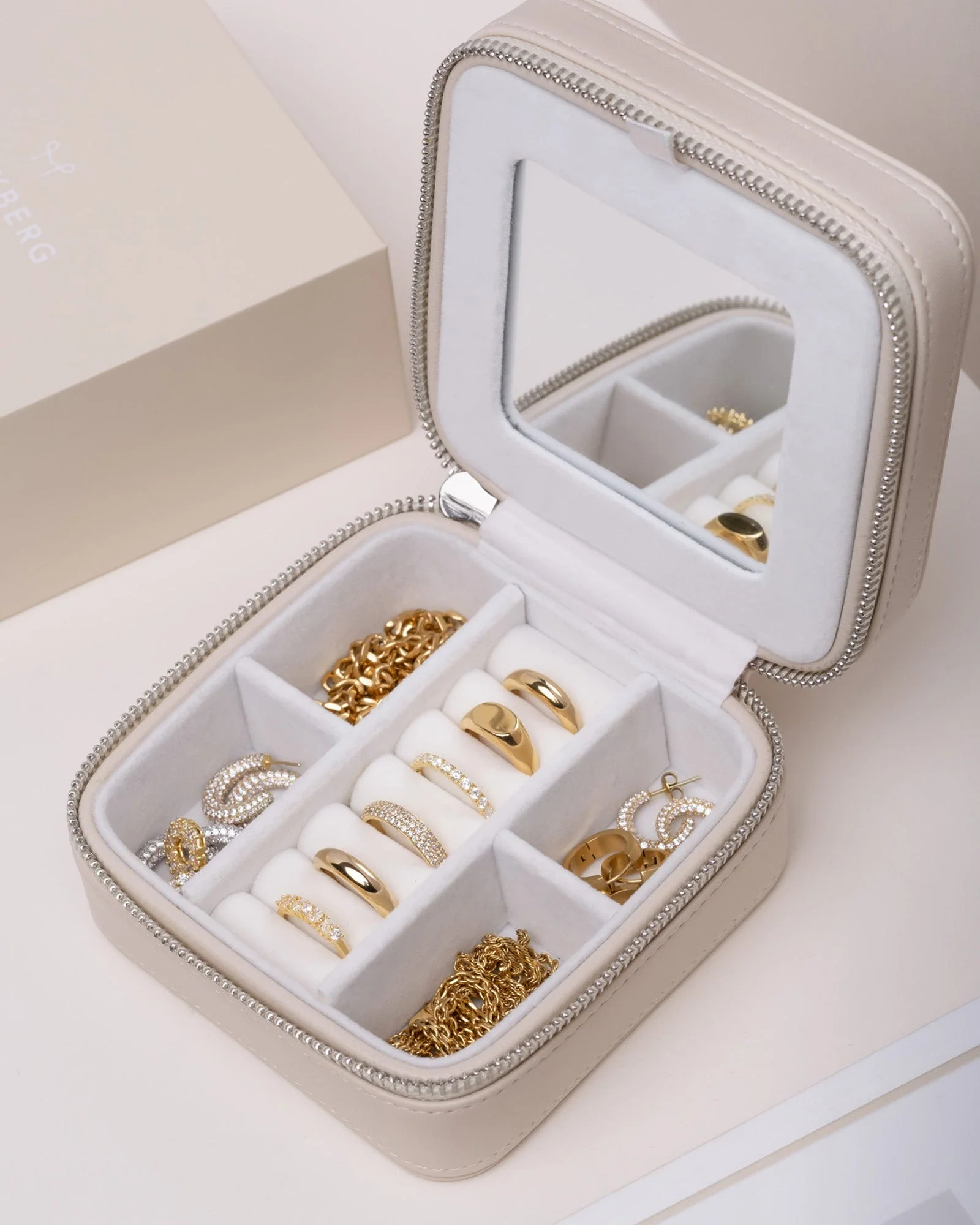 Jewelry Case Box Small Beige - Image 2