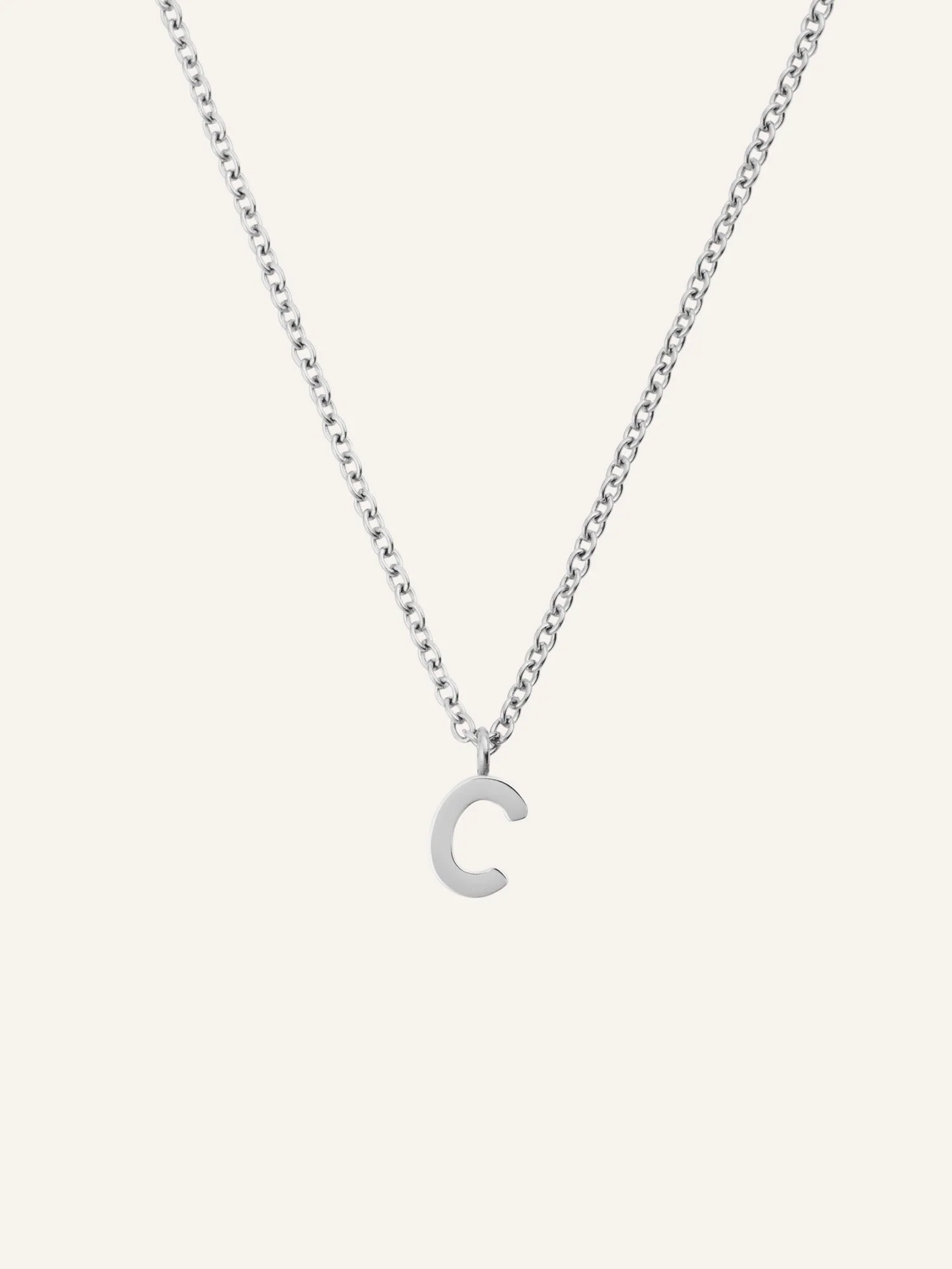 Petite Plain Letter Necklace - Image 9