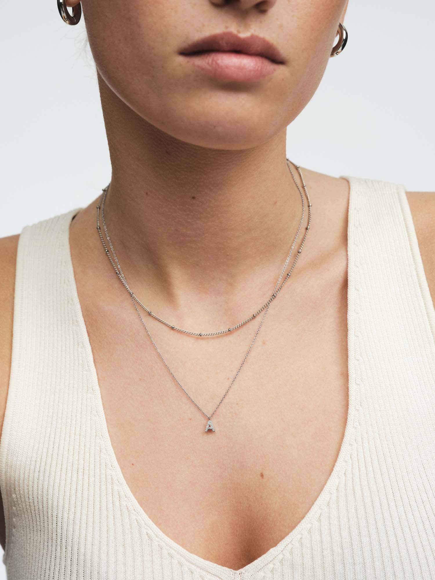 Petite Stone Letter Necklace - Image 5