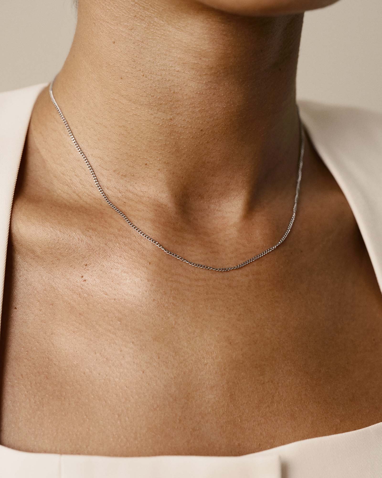 Thin Curb Chain Steel Necklace - Image 3